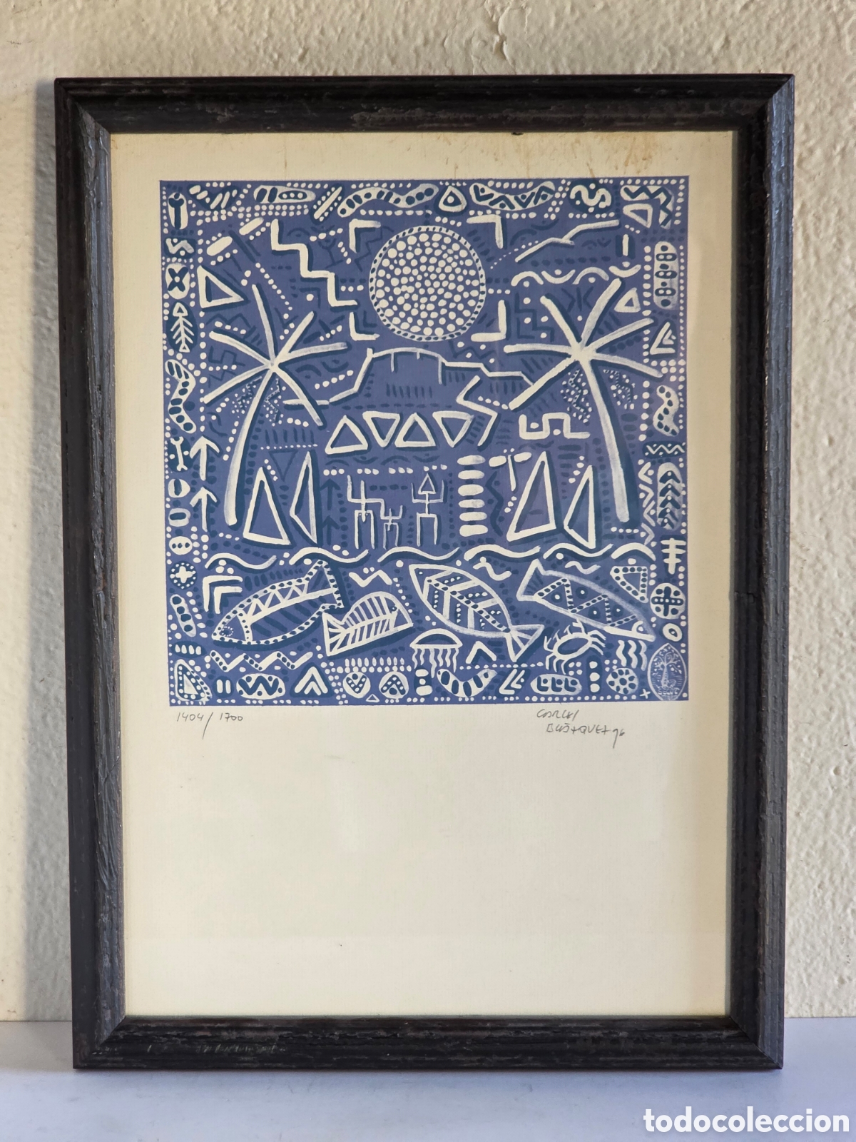 Arte: Grabado Edici&oacute;n Limitada Firma Carles Bl&aacute;zquez 1996 n&uacute;m 1404/1700 Decoraci&oacute;n Mar Playa Sol Alicante