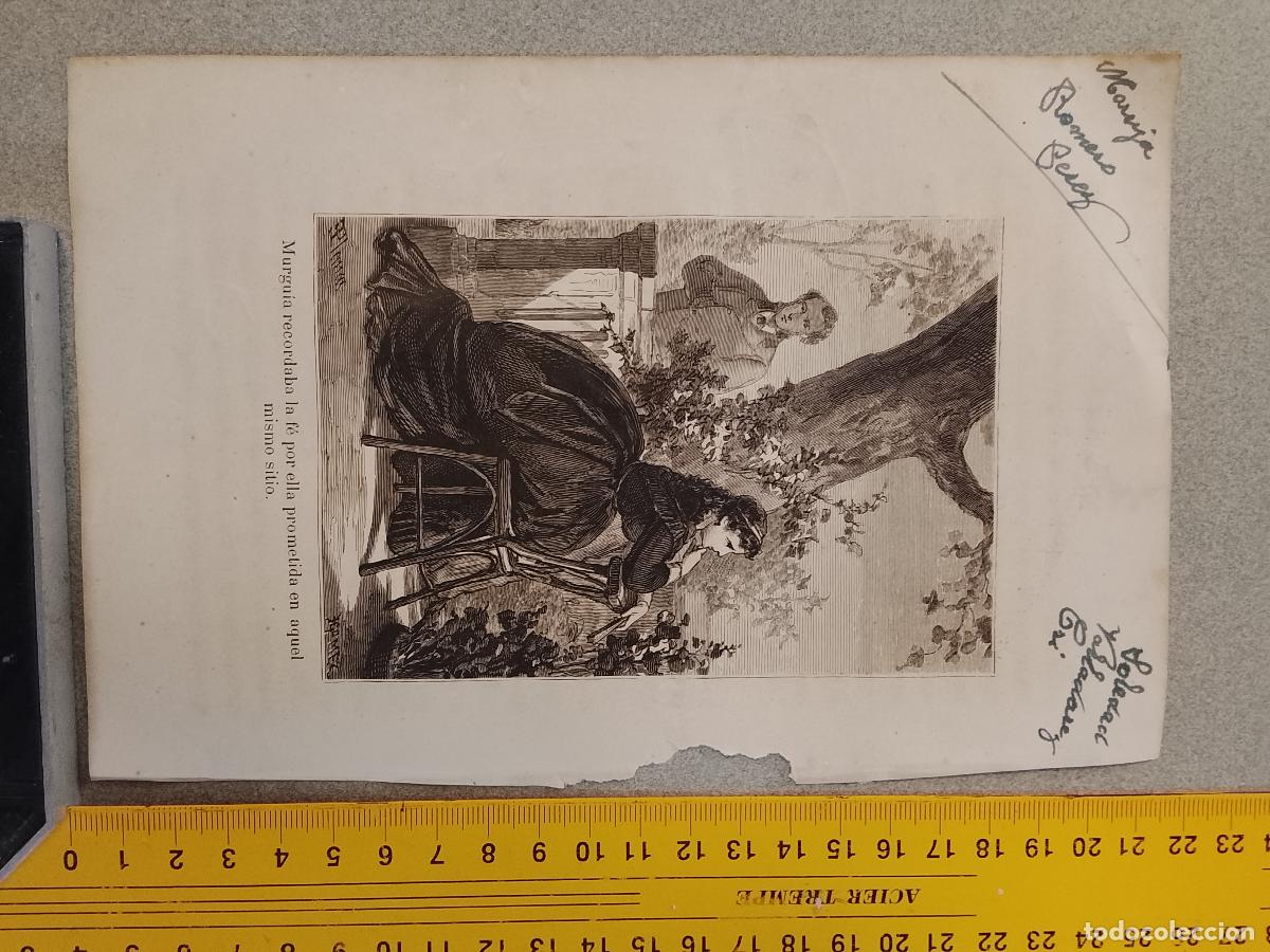Arte: antiguo grabado romantico 1845/1870 ver fotos grabador