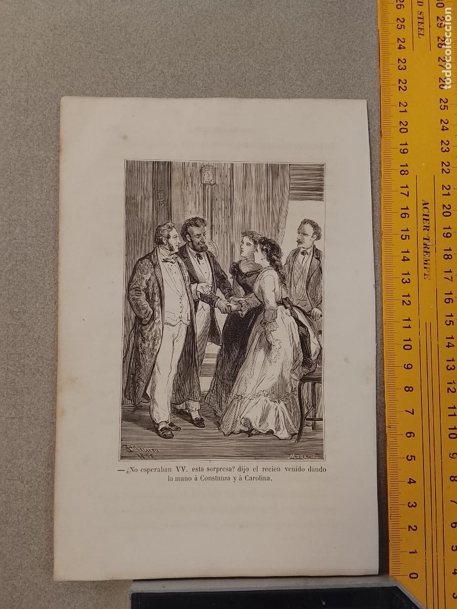 Arte: antiguo grabado romantico 1845/1870 ver fotos grabador