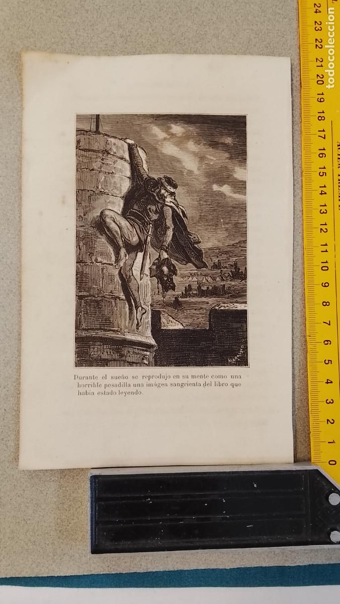 Arte: antiguo grabado romantico 1875 / 1880 ver fotos grabador