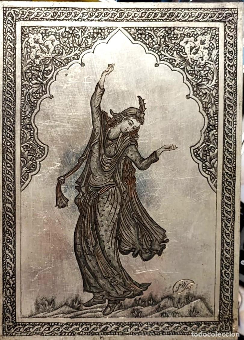 Arte: ODALISCA BAILANDO-GRABADO IRAN SOBRE PLACA DE COBRE FIRMADO POR EL ARTISTA