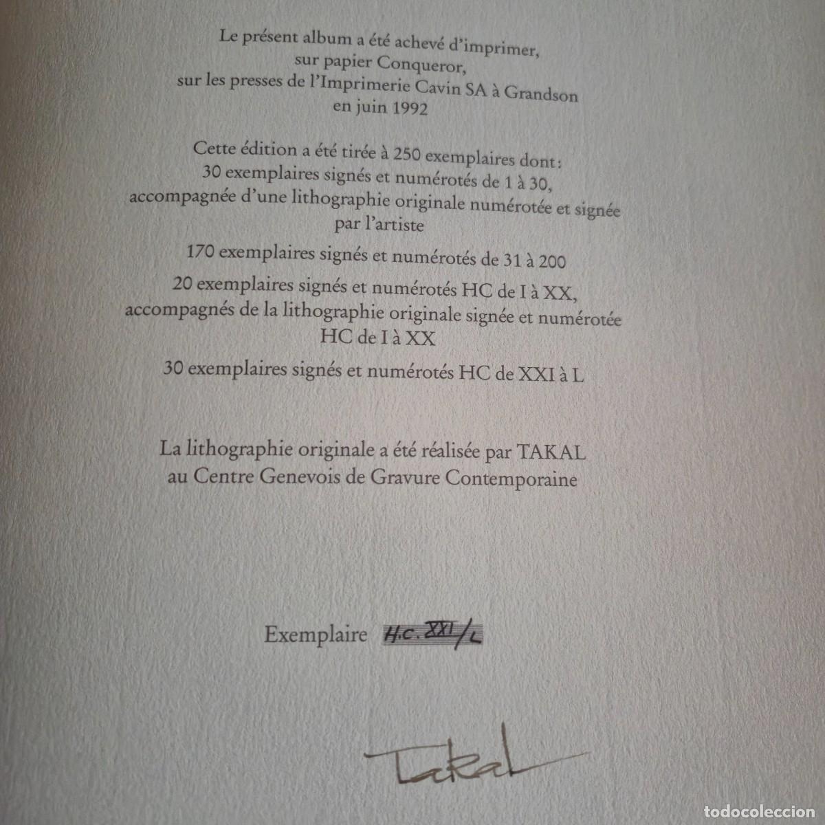 Arte: TAKAL DANSES (1992) - Ejemplar HC Numerado XXI/L Firmado - Editorial Weber, Lausana