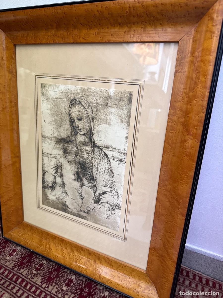 Arte: Litograf&iacute;a Virgen con Ni&ntilde;o enmarcada
