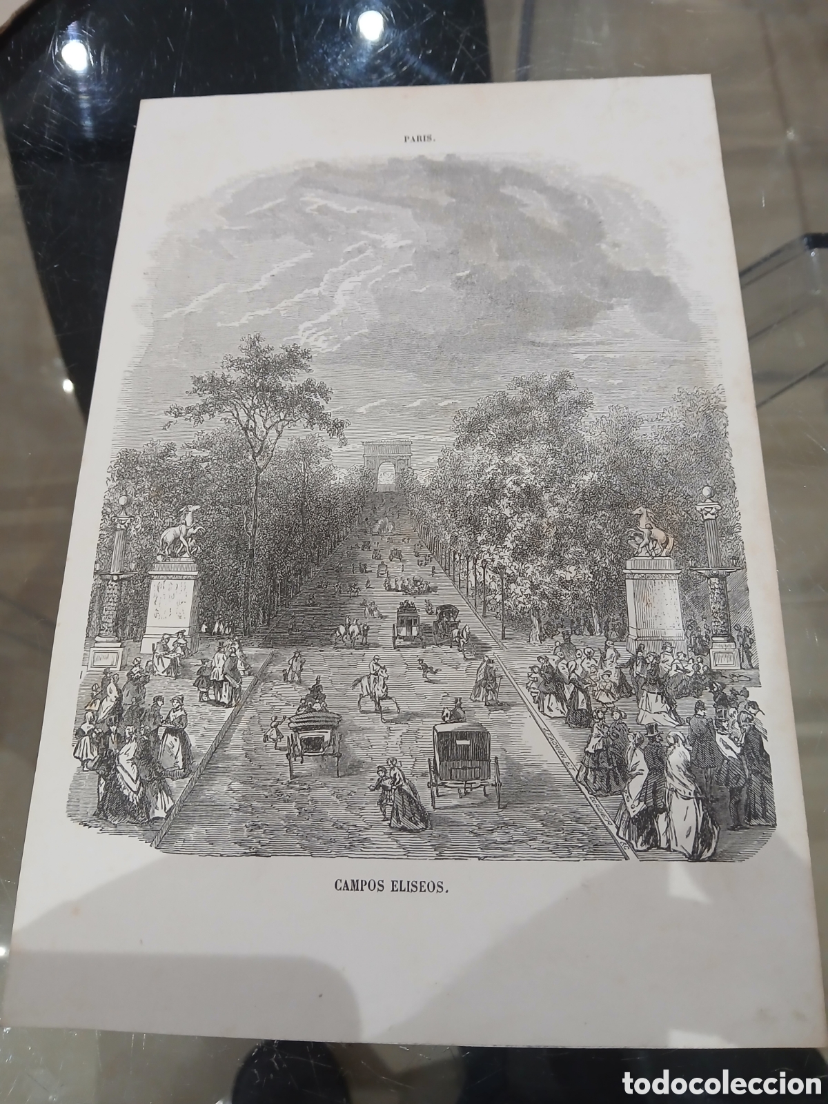 Arte: Grabado antiguo paris - Foto 1