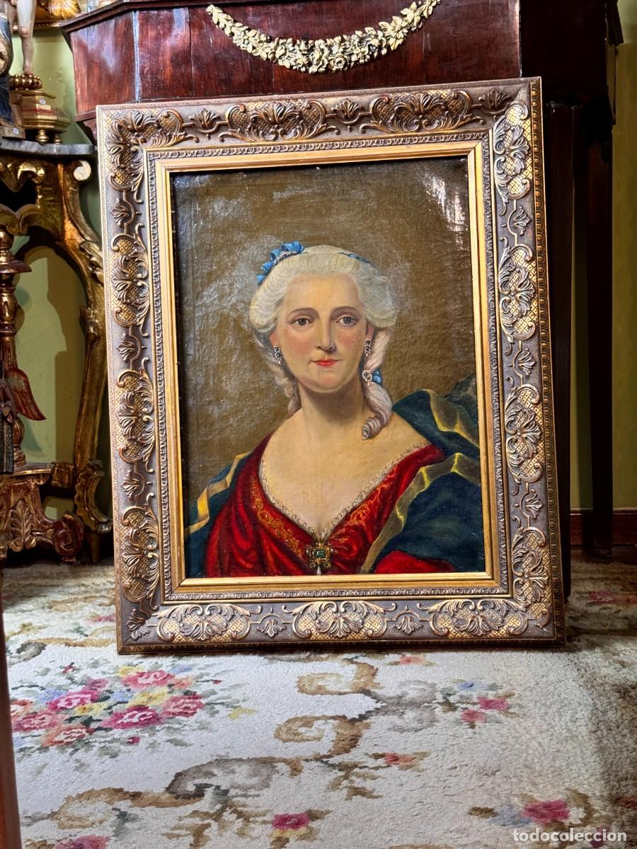 Arte: Retrato de dama noble, &oacute;leo sobre lienzo, escuela europea, siglo XVIII