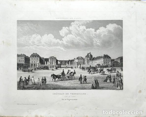 Arte: GRABADO ANTIGUO DE PARIS AL ACERO - CHATEAU DE VERSALLES - PRIS AN DAGUERROTYPE - G-ARTE-077