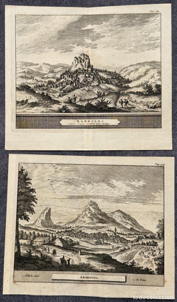 Arte: lote de 2 grabados de Ardales y Archidona , M&aacute;laga. S. XVIII