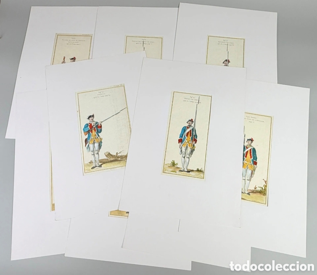 Arte: BAUDOUIN Conde - Militares - L'Exercice de l'infanterie fran&ccedil;aise - Siglo XVIII - 9 aguafuertes