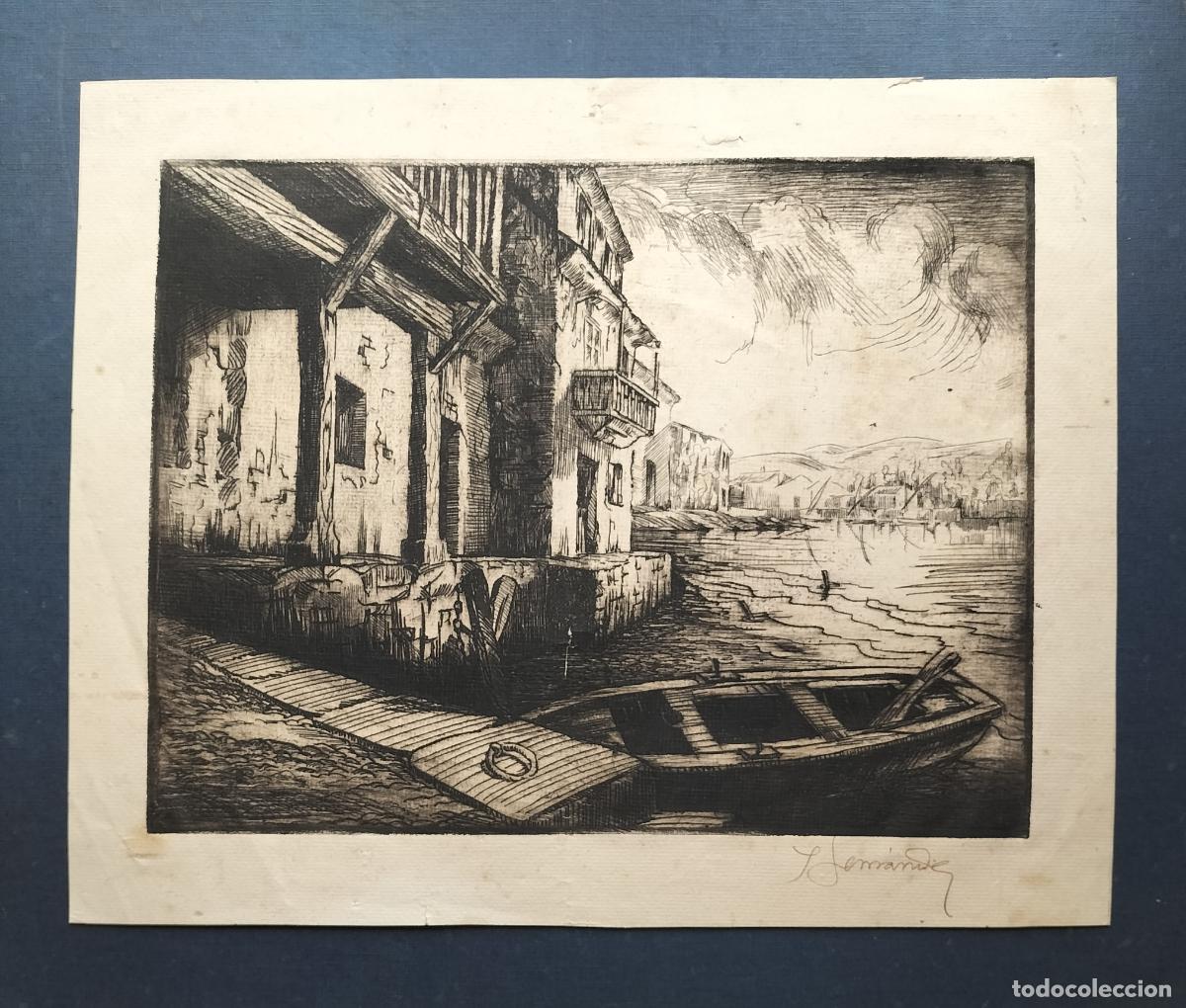 Arte: L. FERN&Aacute;NDEZ (RINCON MARINERO) -GRABADO CALCOGR&Aacute;FICO (AGUAFUERTE).
