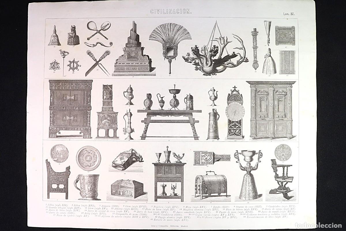 Arte: Grabado Civilizaci&oacute;n 37. Decoraci&oacute;n S.XII hasta S.XVII Print. Decoration: 12th&ndash;17t