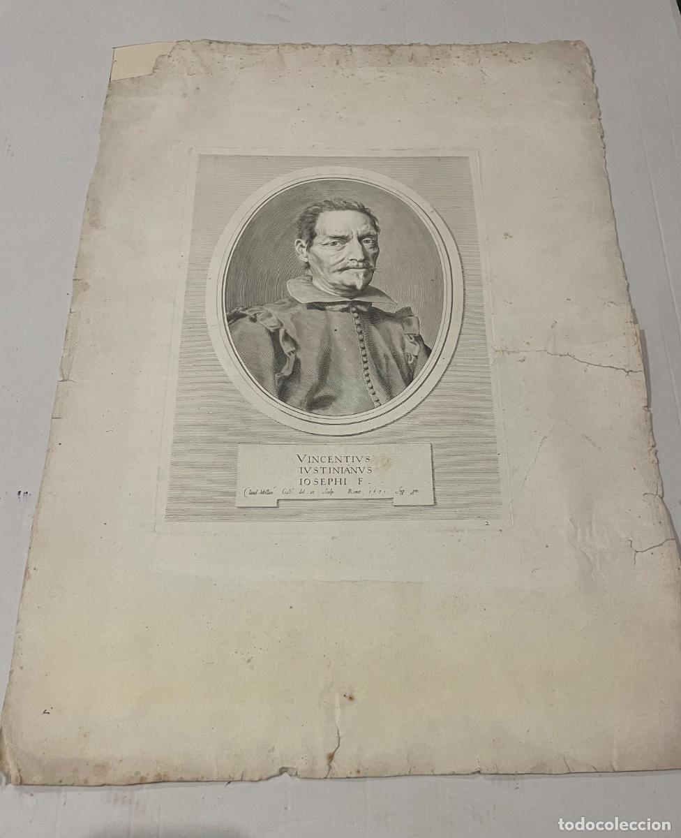 Arte: ANTIGUO GRABADO - 1631 - VINCENTUS IV STINIANUS IOSEPHI F. - CLAUD MELLAN GALL DEL . ET SCLP. ROMAE