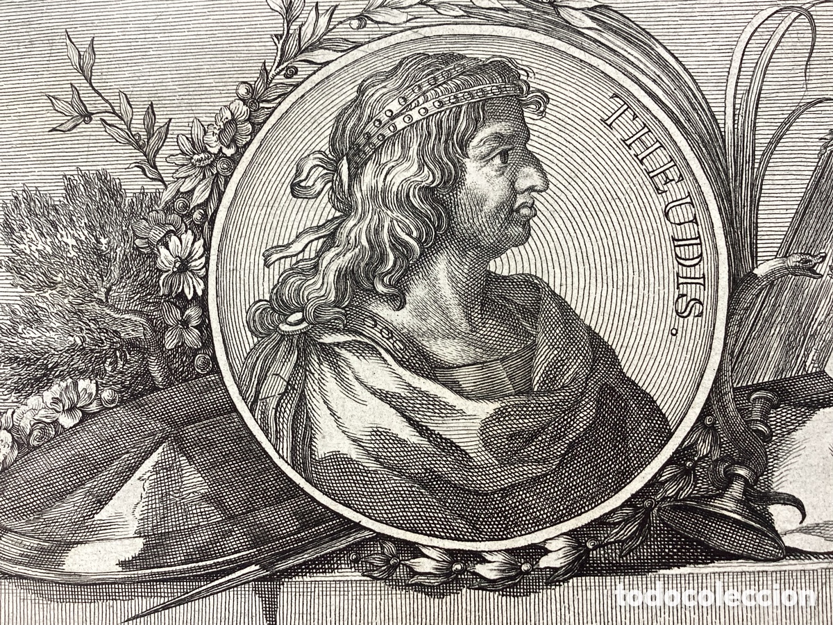Arte: Grabado original Reyes Visigodos &ldquo;THEUDIS&rdquo; - Foto 2