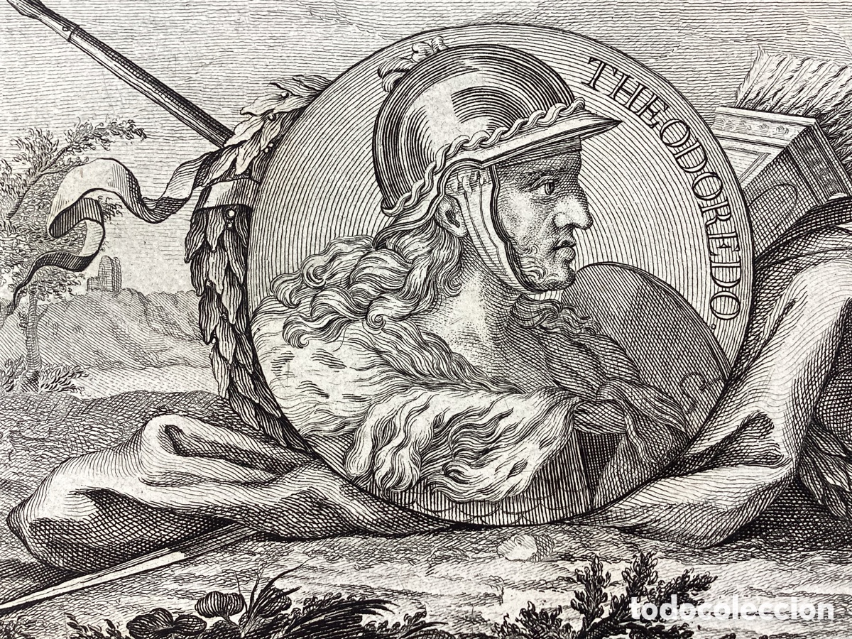 Arte: Grabado original Reyes Visigodos &ldquo;THEODOREDO&rdquo; - Foto 2