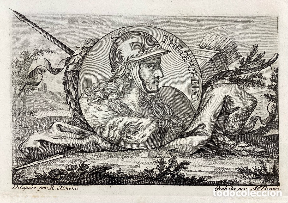 Arte: Grabado original Reyes Visigodos &ldquo;THEODOREDO&rdquo; - Foto 1