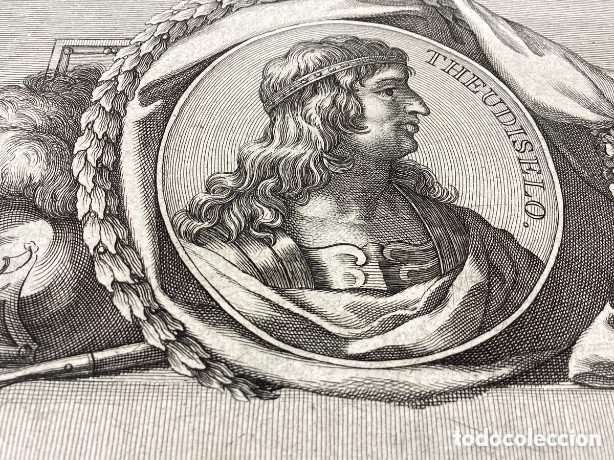 Arte: Grabado original Reyes Visigodos &ldquo;THEUDISELO&rdquo; - Foto 5