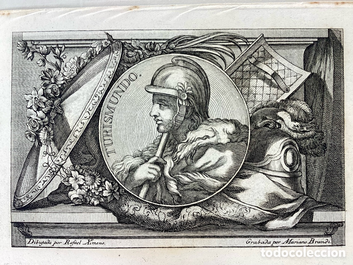 Arte: Grabado original Reyes Visigodos &ldquo;TURISMUNDO&rdquo; - Foto 1