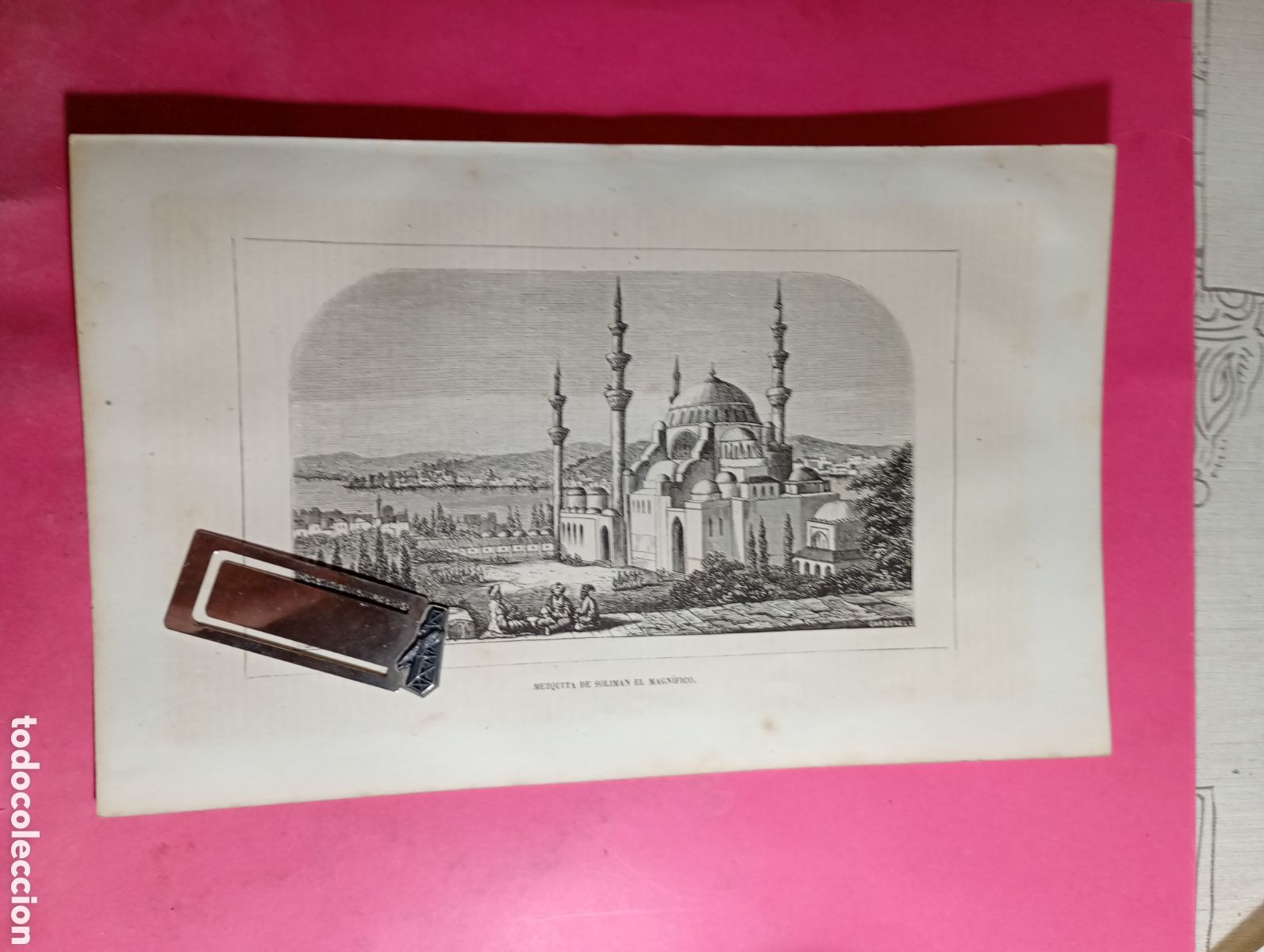 Arte: ESTAMBUL MEZQUITA DE SOLIMAN EL MAGNIFICO LAMINA FIN XIX INICIO XX