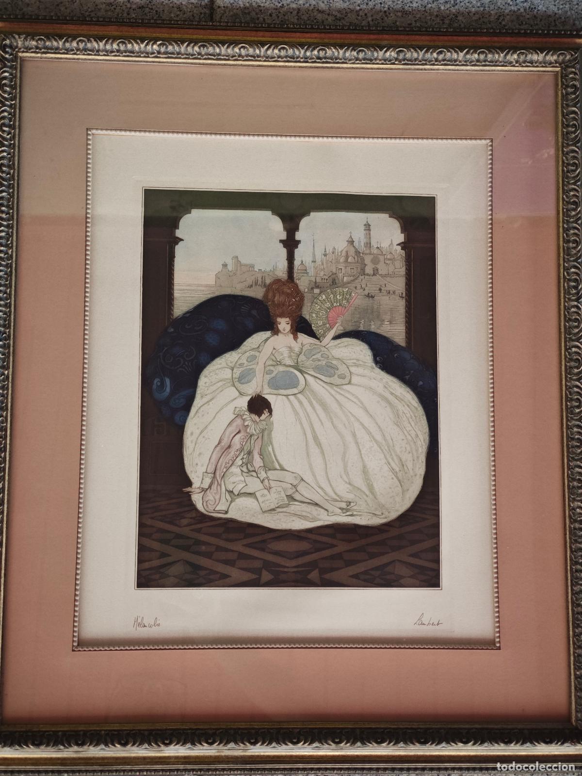 Arte: Aguafuerte en Colores de Andr&eacute; Lambert &ndash; &rdquo;M&eacute;lancolie&rdquo; (1921), Edici&oacute;n Original de L'Estampe Moderne