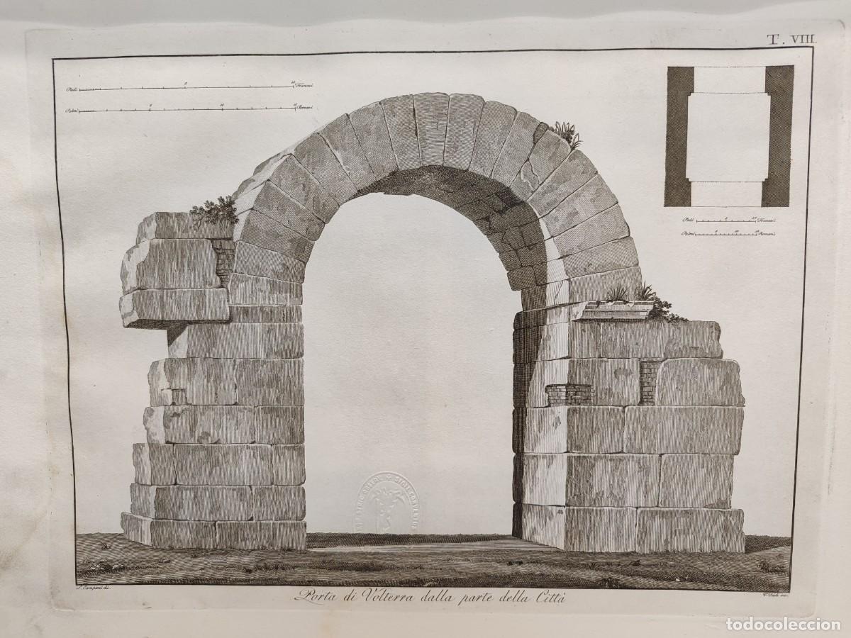 Arte: Puerta de Volterra. Antichi monumenti Italia. Giuseppe Micali. 1810. Tavole VIII de Feoli.