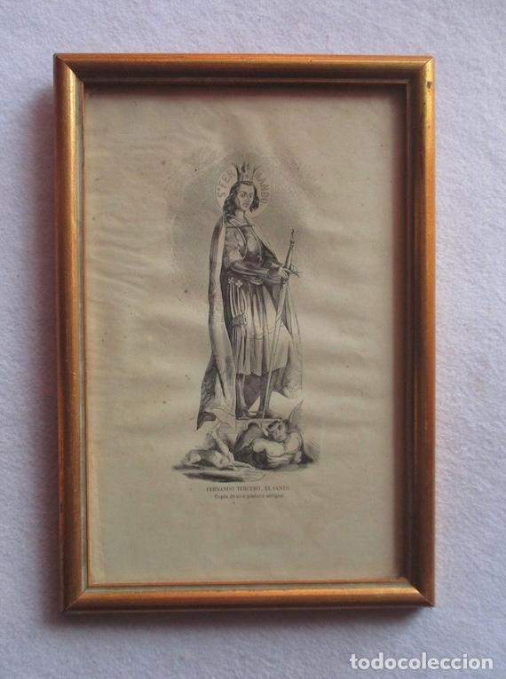 Arte: ANTIGUO GRABADO DEL REY FERNANDO TERCERO EL SANTO