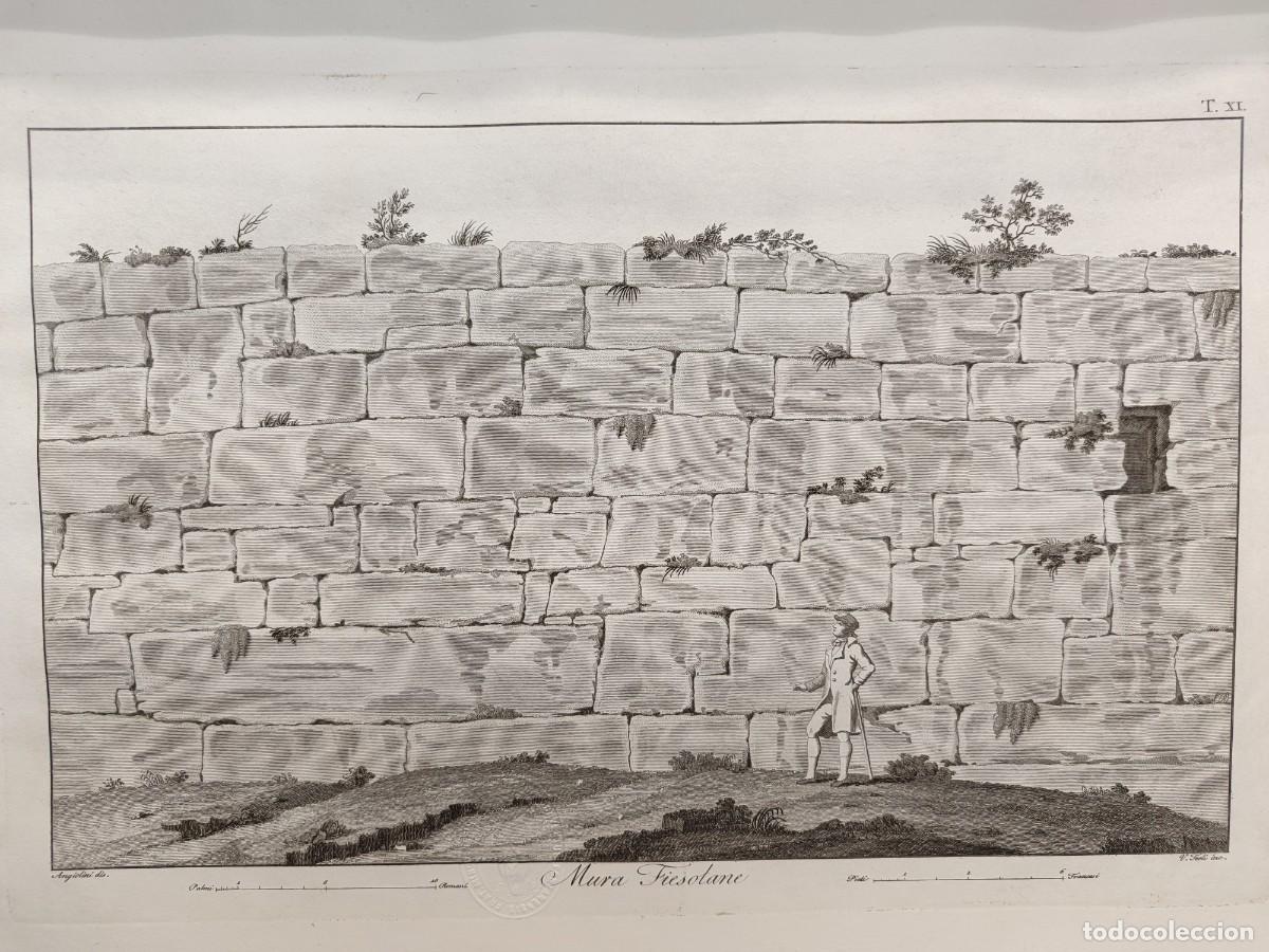 Arte: Muro etrusco en Fiesole. Antichi monumenti Italia. Giuseppe Micali. 1810. Tavole XI de Feoli.