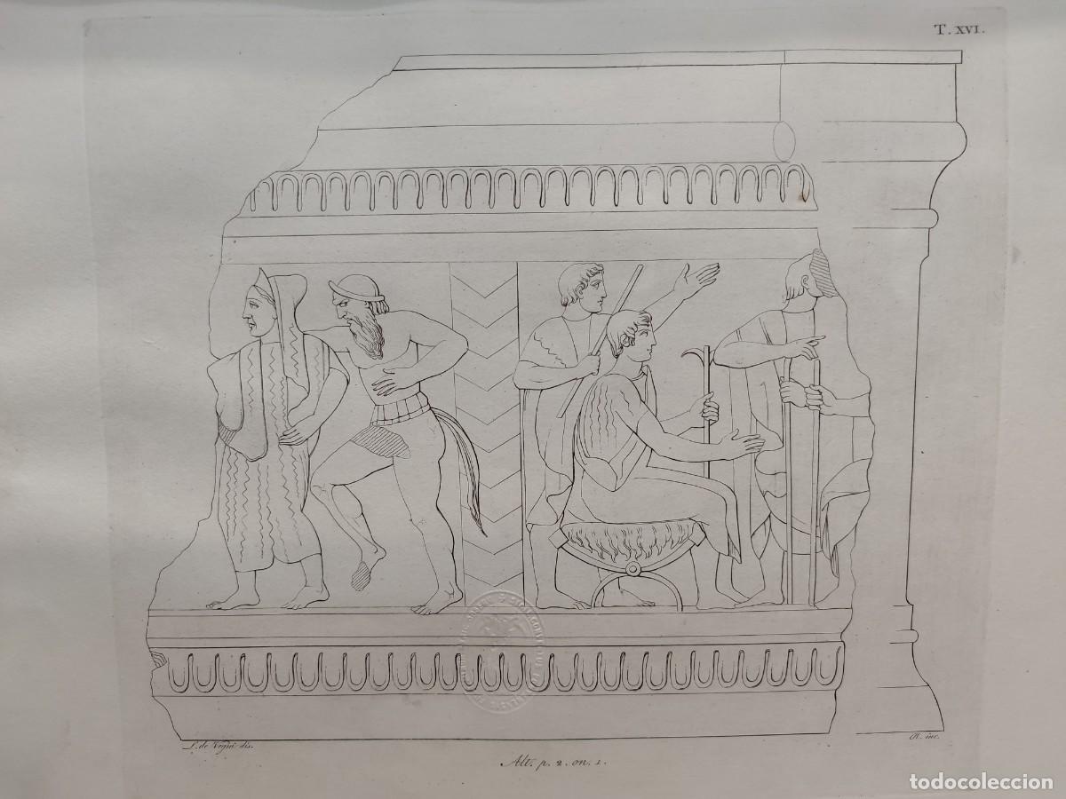 Arte: Fragmento de altar. Antichi monumenti Italia. Giuseppe Micali. 1810. Tavole XVI. De Luigi de Vegni.