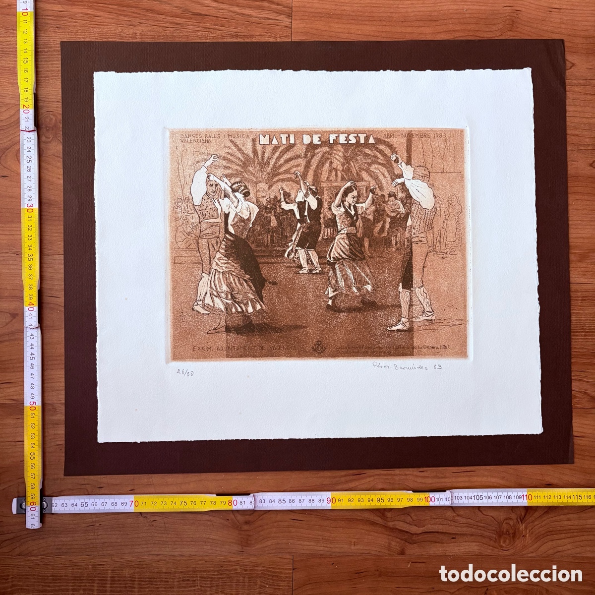 Arte: grabado Carlos P&eacute;rez-Berm&uacute;dez Mat&iacute; de Festa Valencia 1983 firmado numerado 20/50
