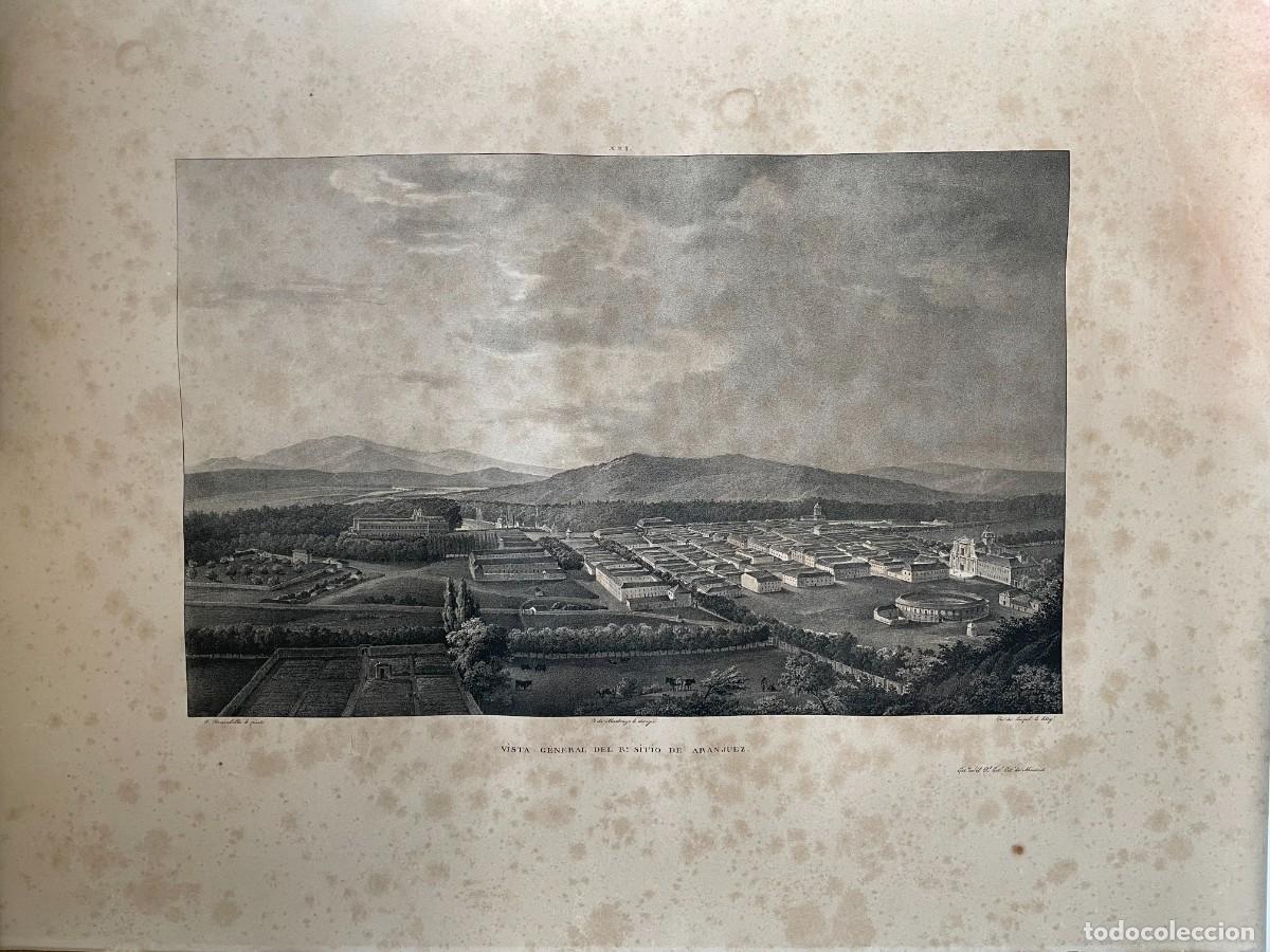Arte: FERNANDO BRAMBILA. Vista General del Real Sitio de Aranjuez. Real Establecimiento Litogr&aacute;fico de Ma