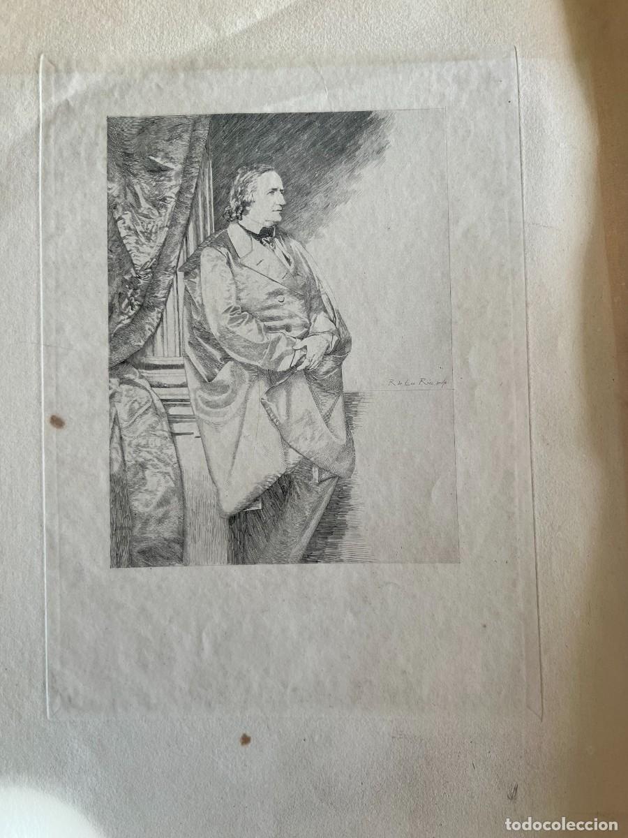 Arte: Ricardo de los R&iacute;os, retrato al aguafuerte, grabado original siglo XIX