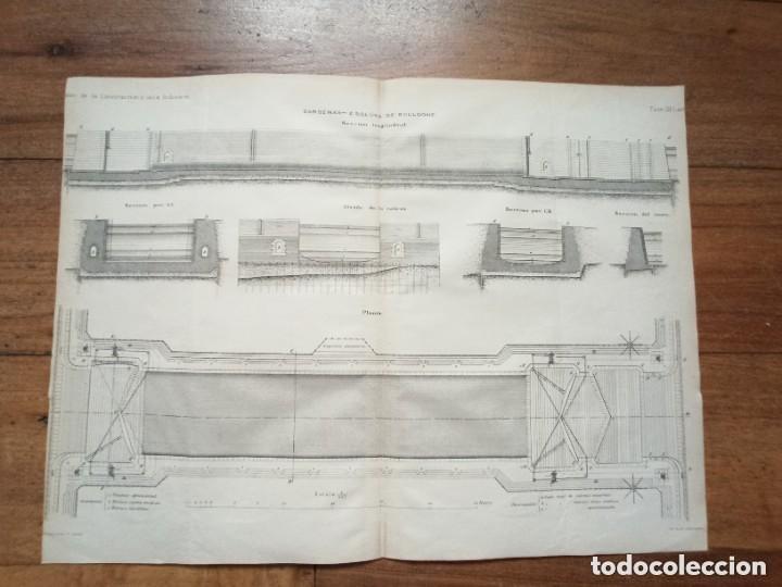 Arte: GRABADO INGENIER&Iacute;A S.XIX,D&Aacute;RSENAS-ESCL&Uacute;SAS BOULOGNE-SUR-MER, FRANCIA, ORIGINAL MADRID,1878.