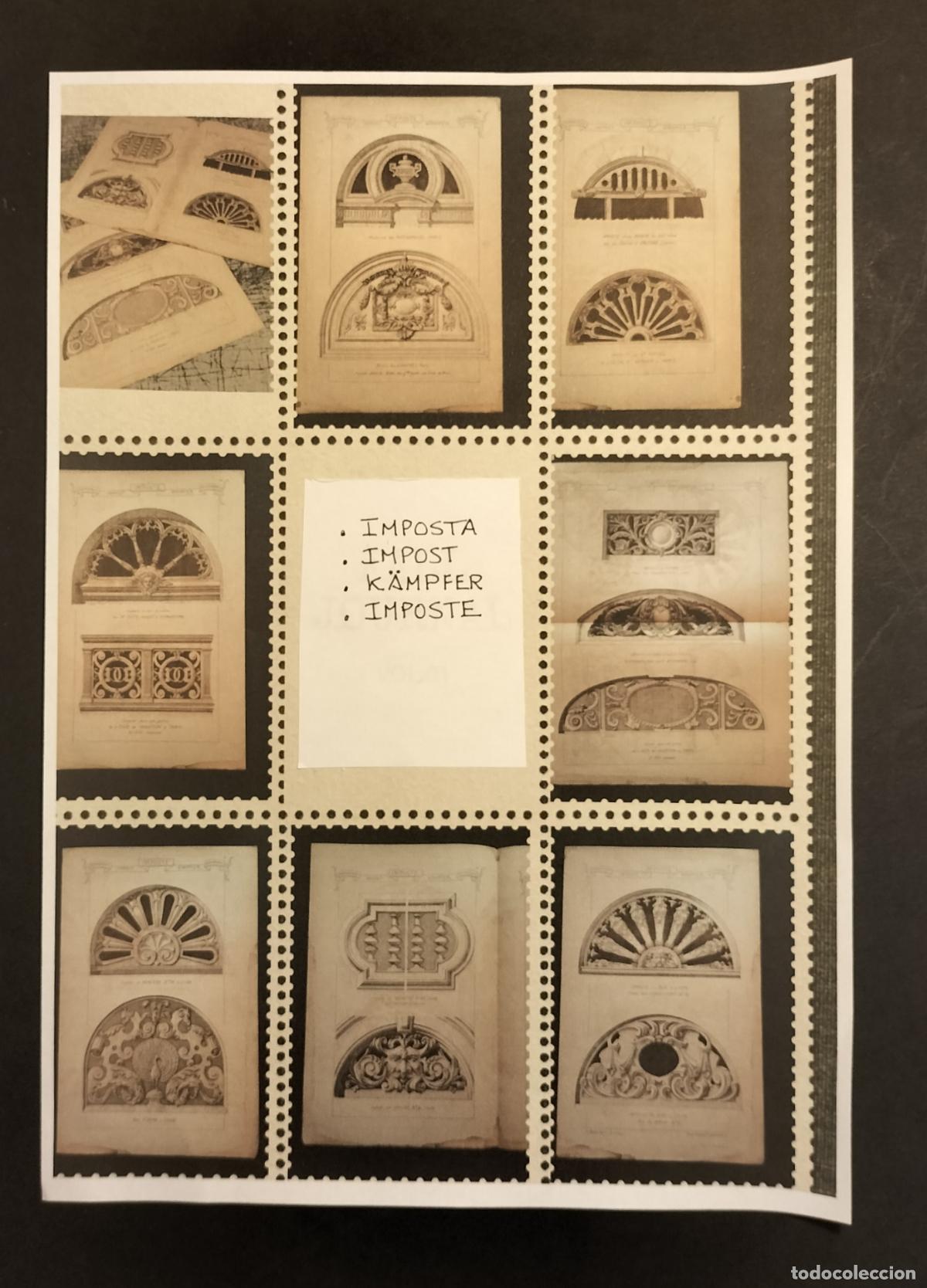 Arte: 8 GRABADOS ARQUITECT&Oacute;NICOS ANTIGUOS ORIGINALES ( RAGUENET 1875-1890 IMPOSTAS ARQUITECT&Oacute;NICAS.