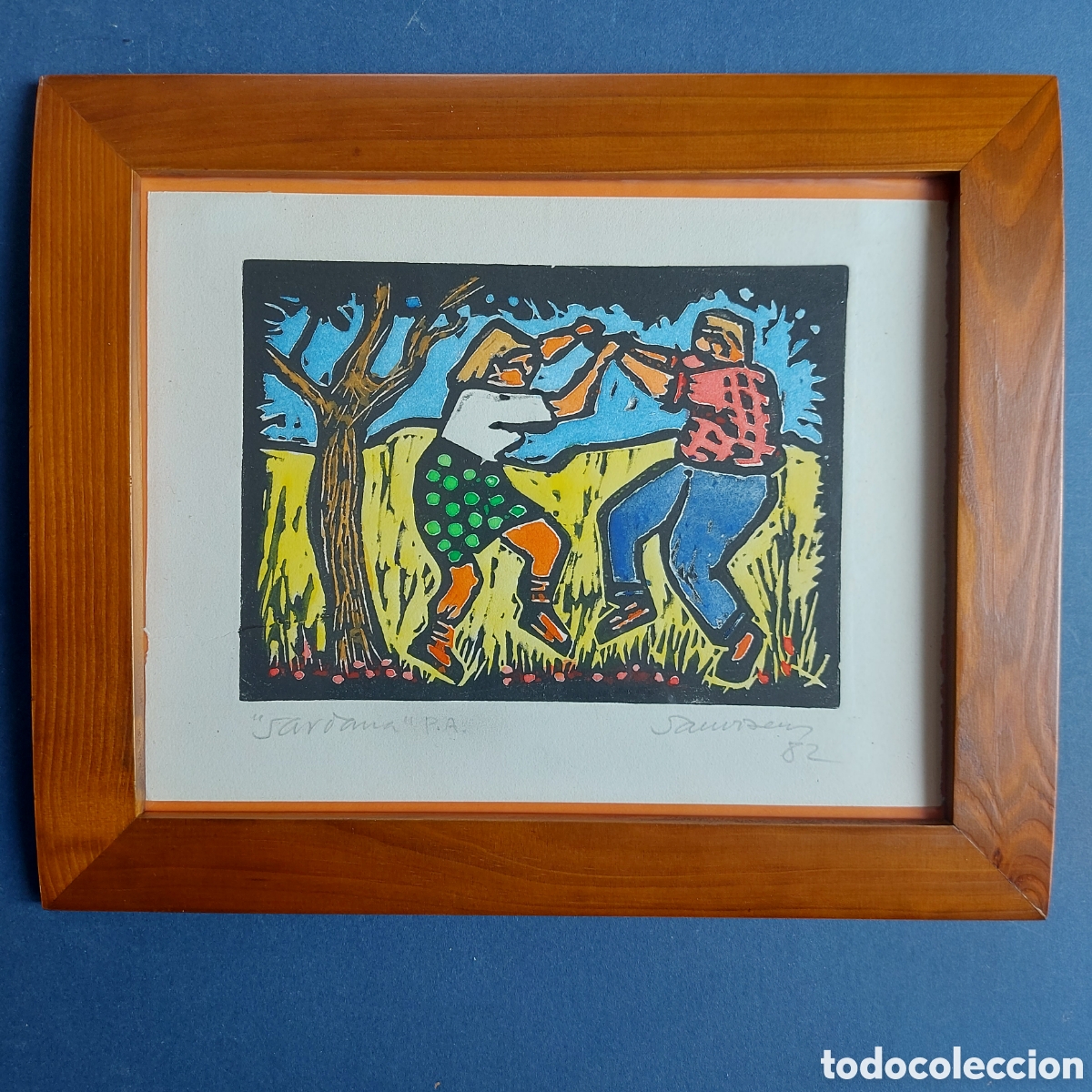 Arte: SANVICENS &rdquo;LA SARDANA&rdquo; GRABADO 1982