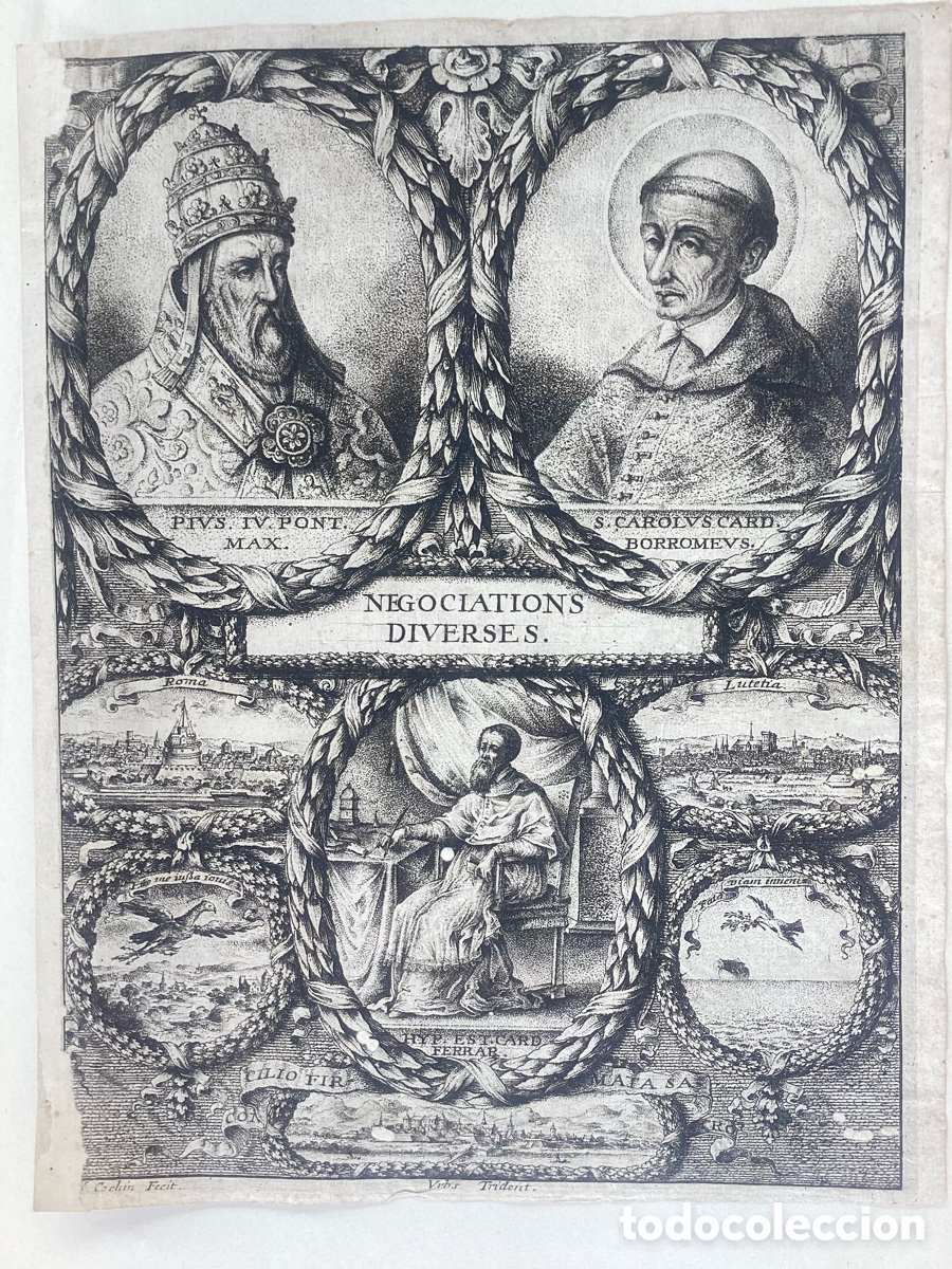 Arte: Grabado original (Negociaciones Diversas sobre el Concilio de Trento )
