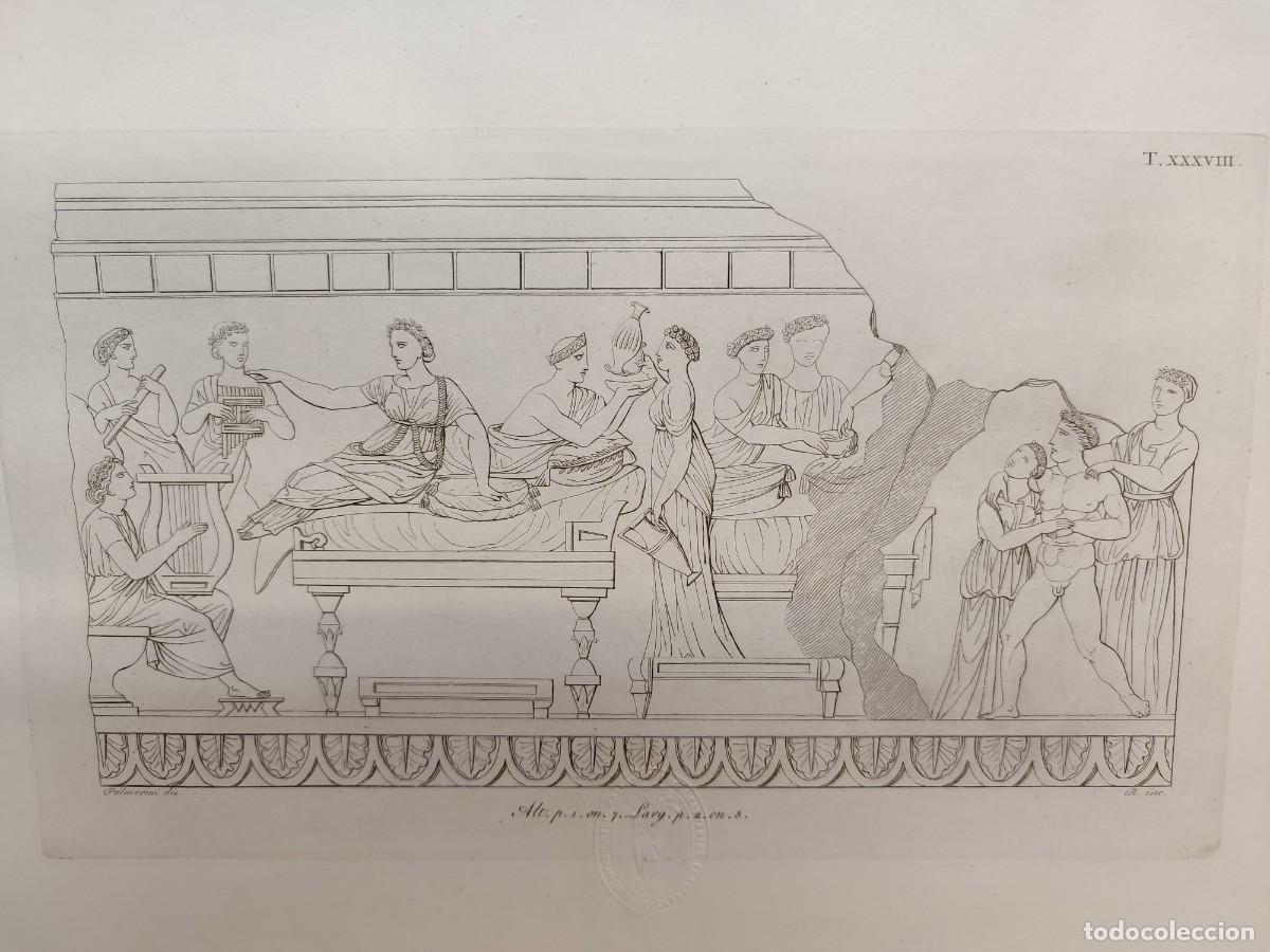Arte: Costumbres etruscas. Antichi monumenti Italia. Giuseppe Micali. 1810. Tavole XXXVIII. Palmerini.