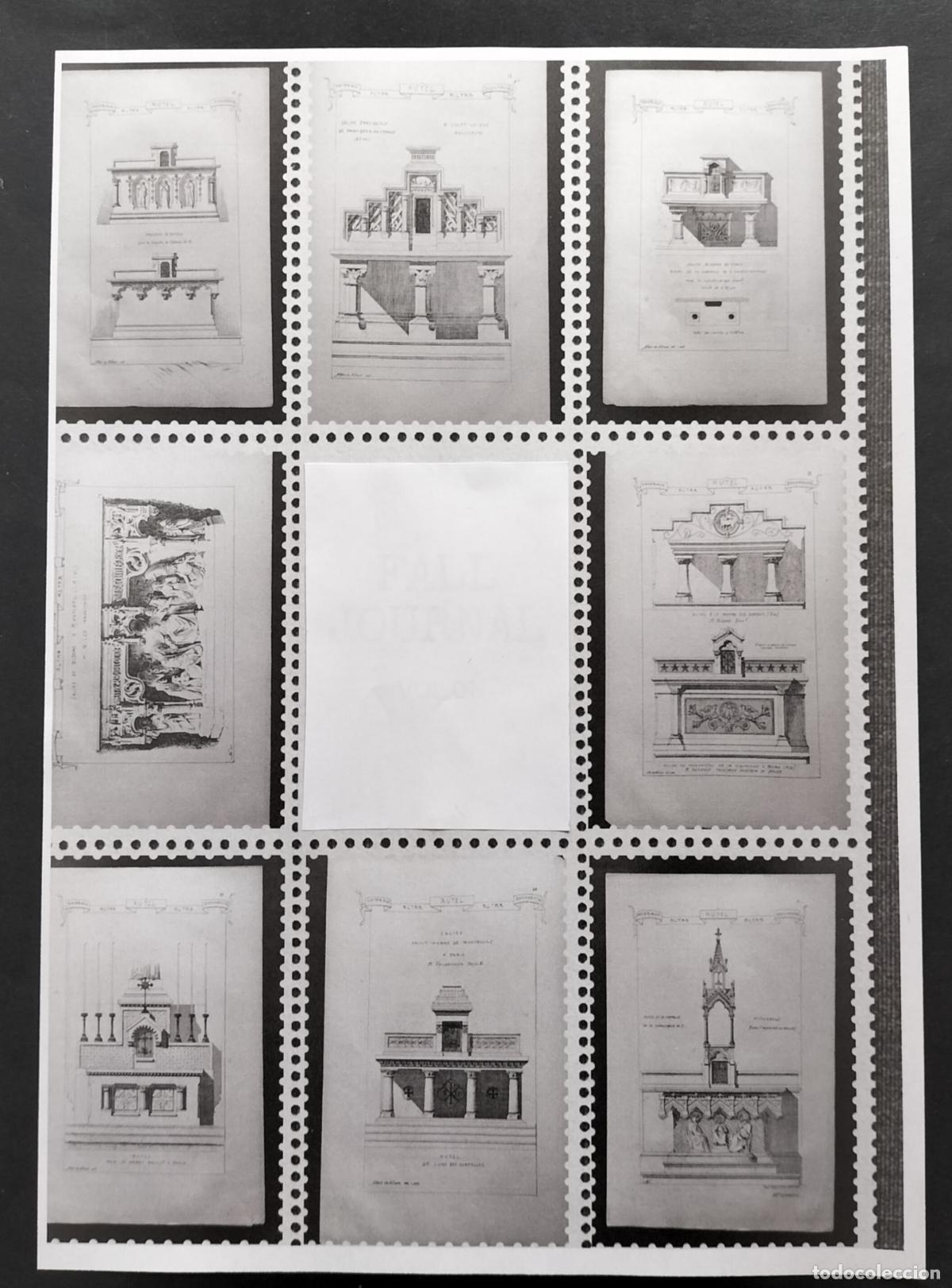 Arte: 8 GRABADOS ARQUITECT&Oacute;NICOS ANTIGUOS ORIGINALES ( RAGUENET 1875-1890 ALTARES ARQUITECT&Oacute;NICOS.