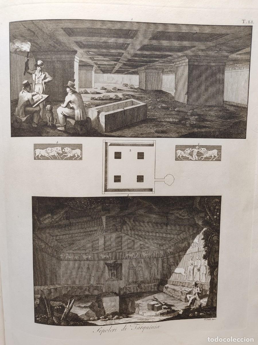 Arte: Sepulcro de Tarquinia. Antichi monumenti Italia. G. Micali. 1810. Tavole LI. Vincenzo Feoli.