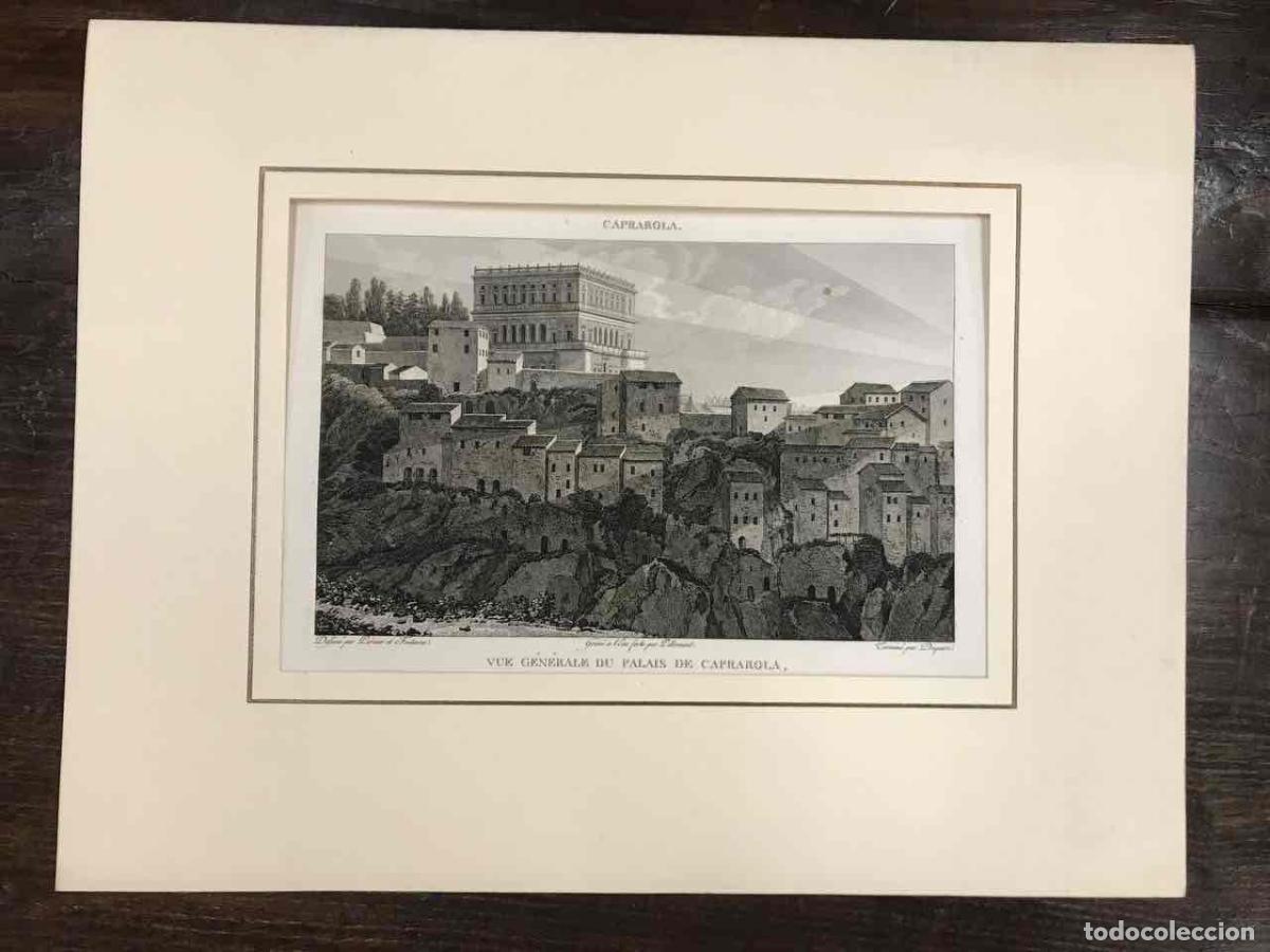 Arte: GRABADO VUE G&Egrave;N&Egrave;RALE DU PALAIS DE CAPRAROLA. PERCIER ET FONTAINE. SIGLO XVIII