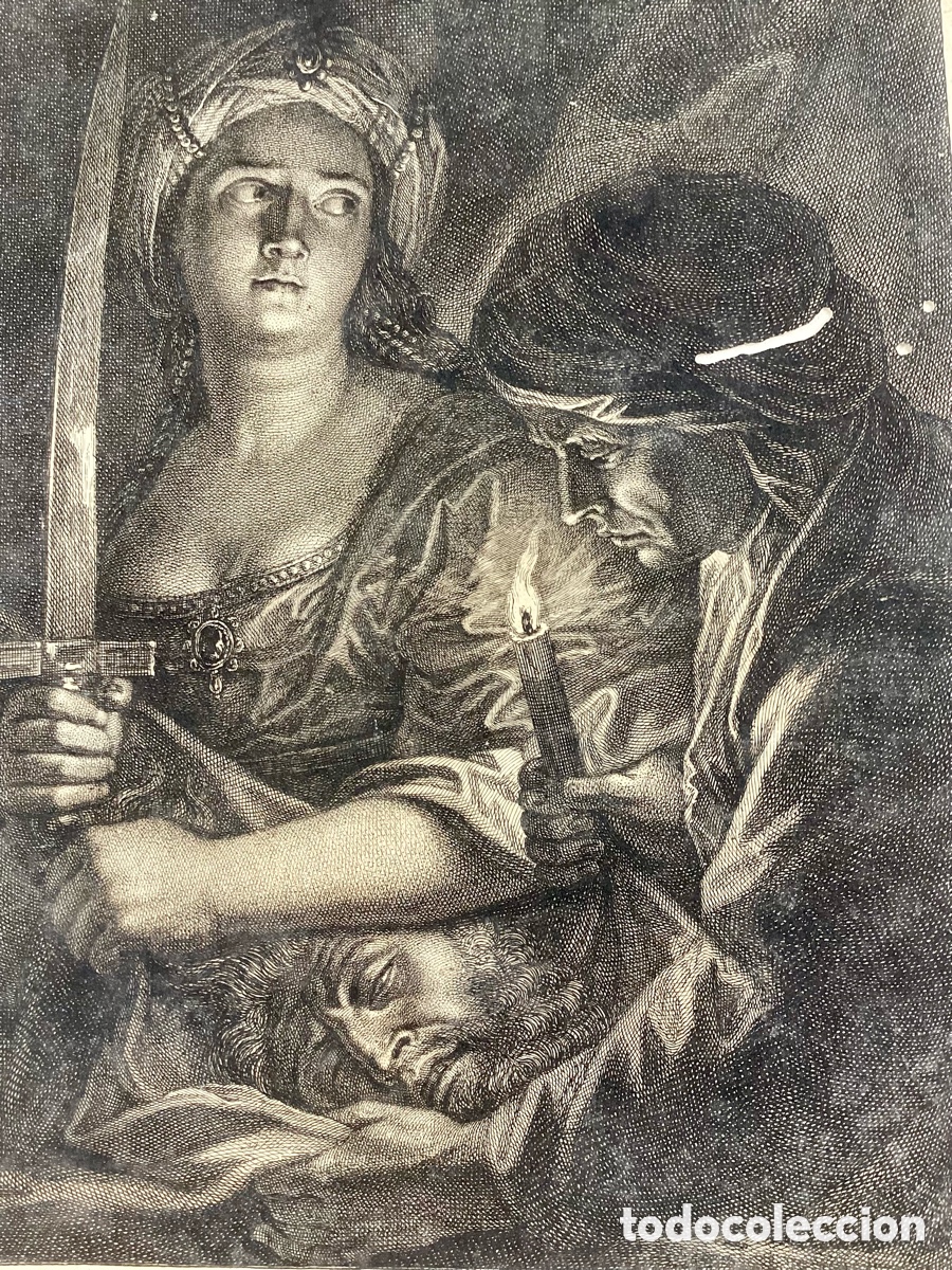 Arte: Grabado original Judit con la cabeza de Holofermes - Foto 2