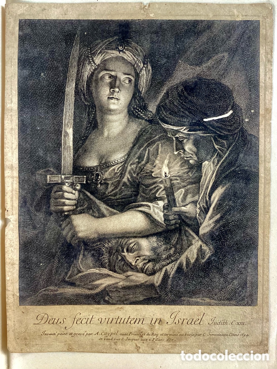 Arte: Grabado original Judit con la cabeza de Holofermes