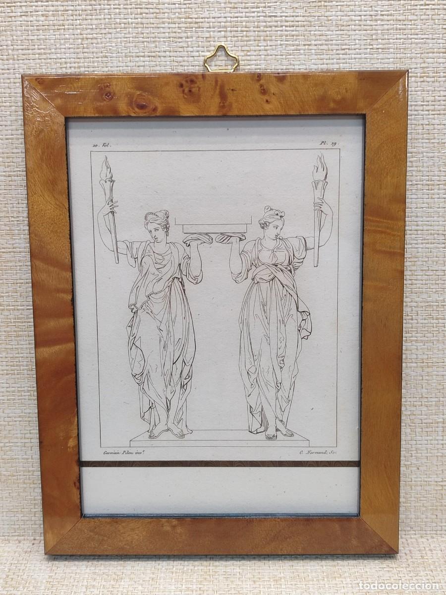 Arte: Dos estatuas. Germain Pilon. Annales du musee 1807, Tomo X. Plancha 19. Cuadro.