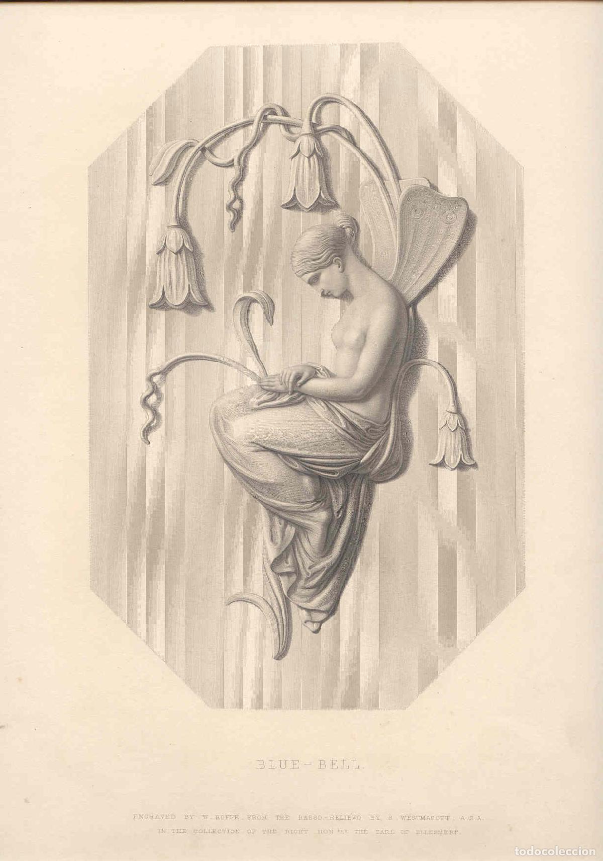 Arte: Blue-Bell, bajorrelieve de R. Westmacott - Grabado original de W. Roffe - 1849
