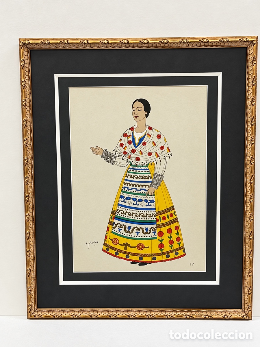 Arte: &ldquo;Mujer de Salamanca&rdquo; litograf&iacute;a pochoir original de E. Gallois