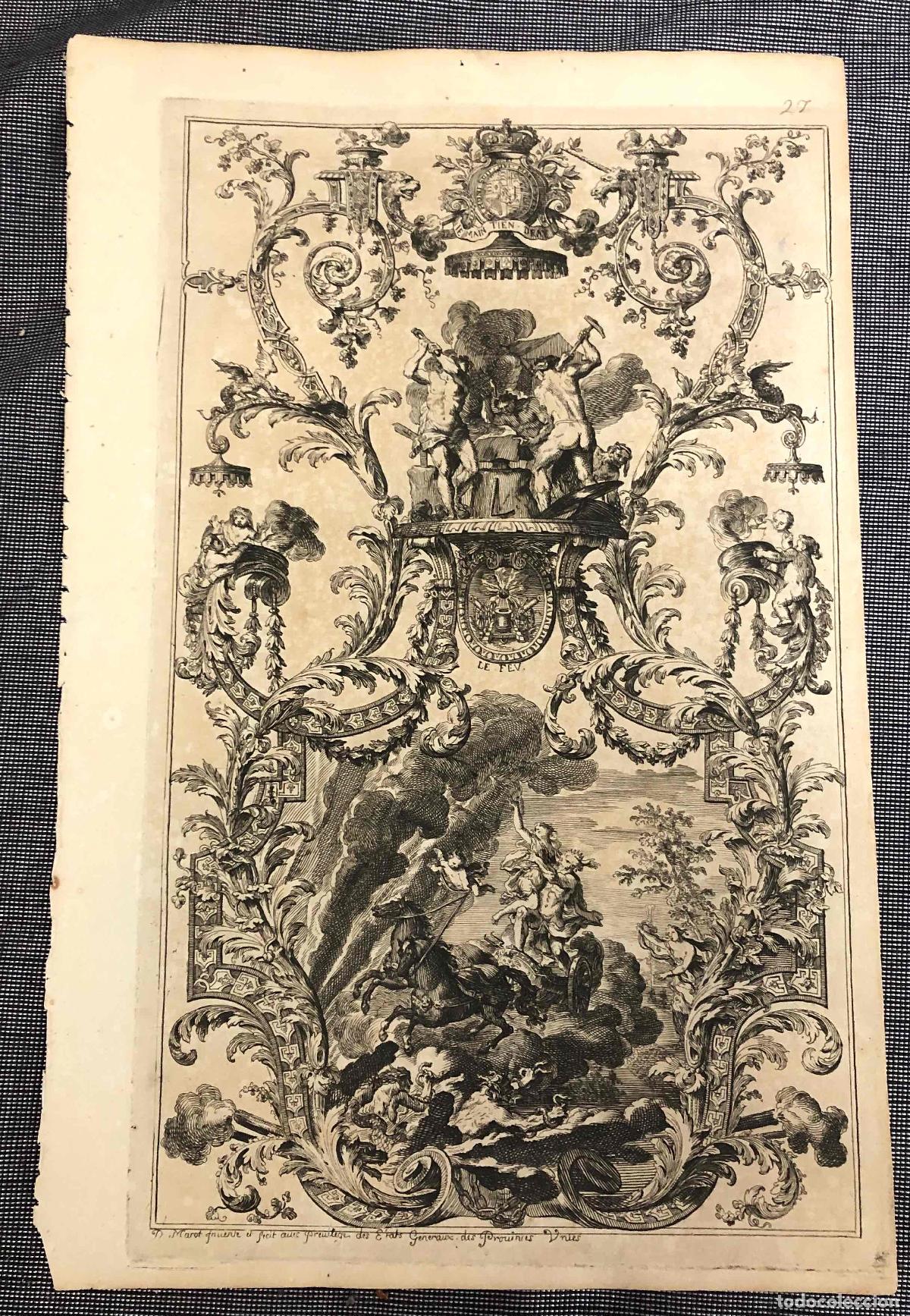 Arte: GRABADO DISE&Ntilde;O ORNAMENTAL. DANIEL MAROT, ARQUITECTO. SIGLO XVIII