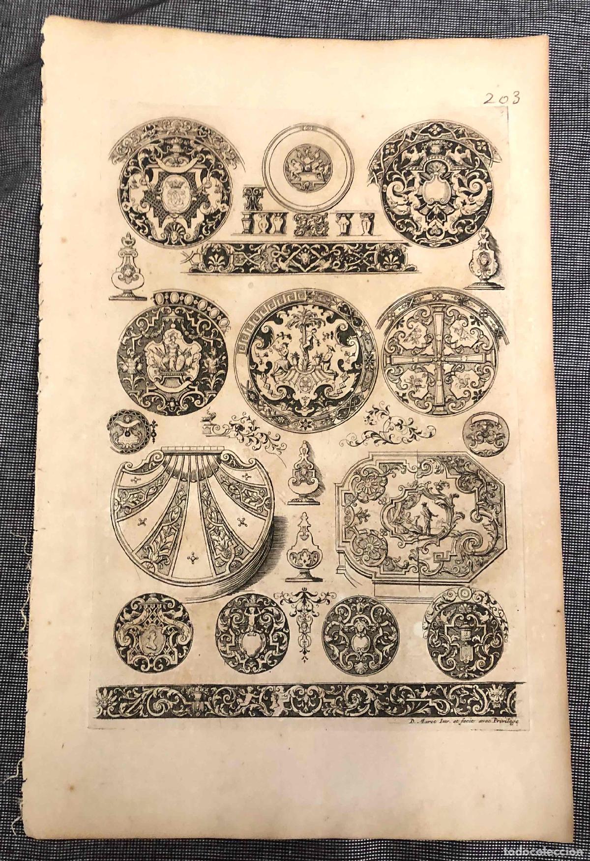 Arte: GRABADO DISE&Ntilde;O ORNAMENTAL. DANIEL MAROT, ARQUITECTO. SIGLO XVIII