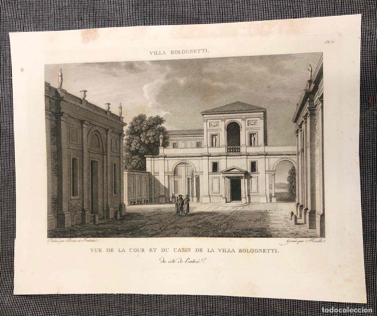 Arte: GRABADO VILLA BOLOGNETTI. ROMA. VUE DE LA COUR ET DU CASIN DE LA VILLA BOLOGNETTI. SIGLO XVIII