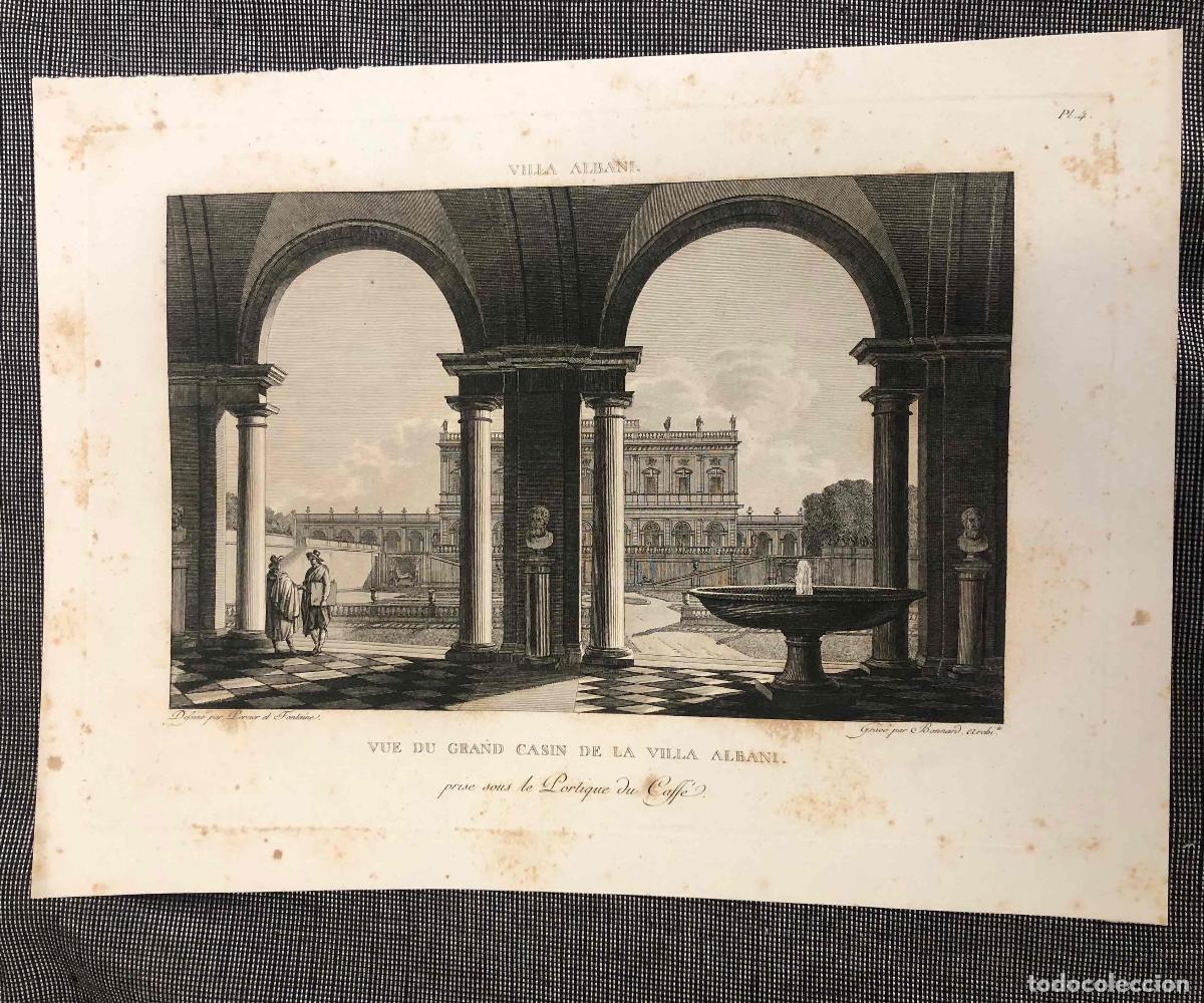 Arte: GRABADO VILLA ALBANI. ROMA. VUE DU GRAND CASIN DE LA VILLA ALBANI. SIGLO XVIII