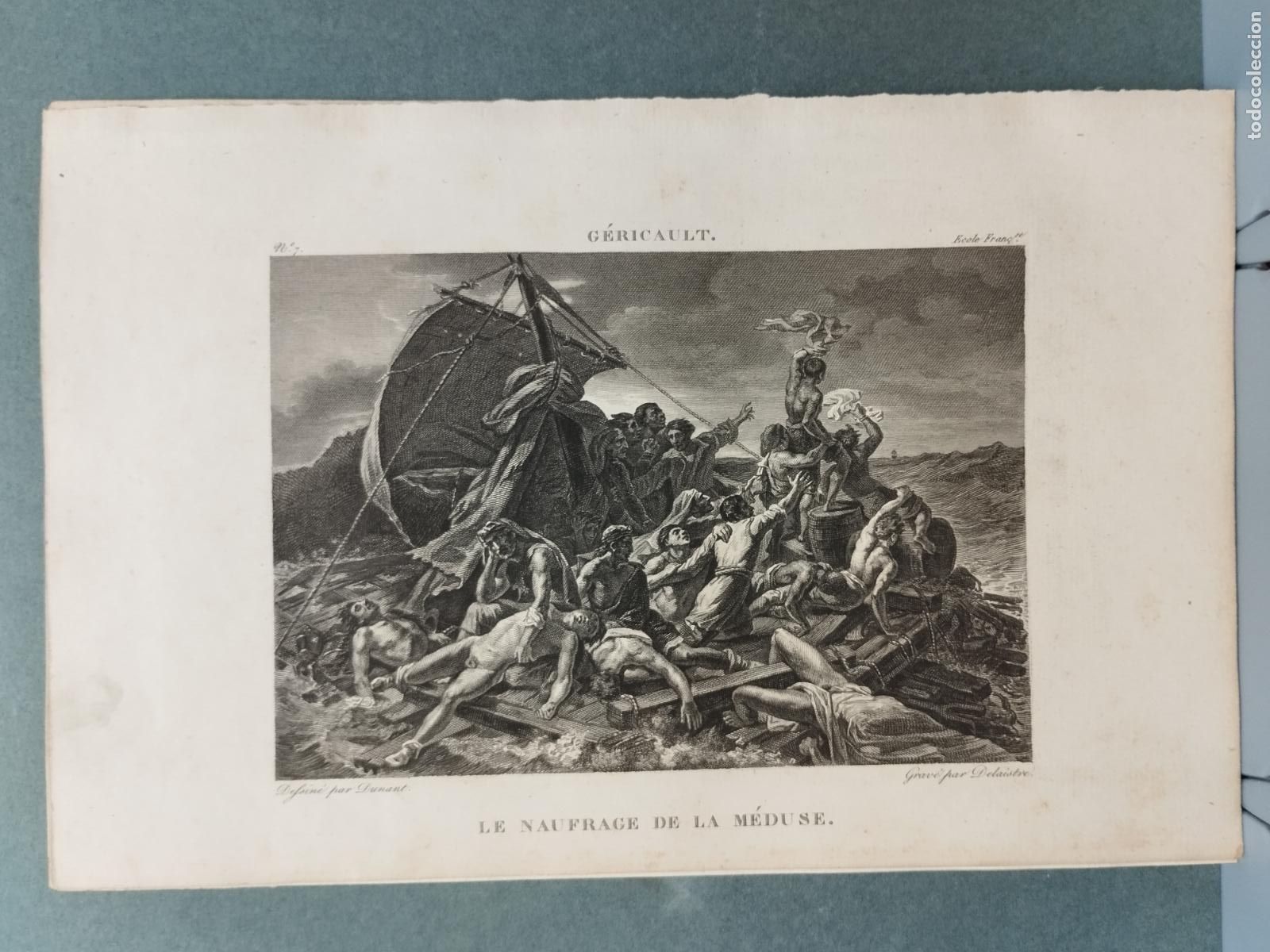 Arte: BZB GRABADO SIGLO XVIII-S. XIX. G&Eacute;RICAULT. LE NAUFRAGE DE LA M&Eacute;DUSE. GRAV&Eacute; PAR DELAISTRE