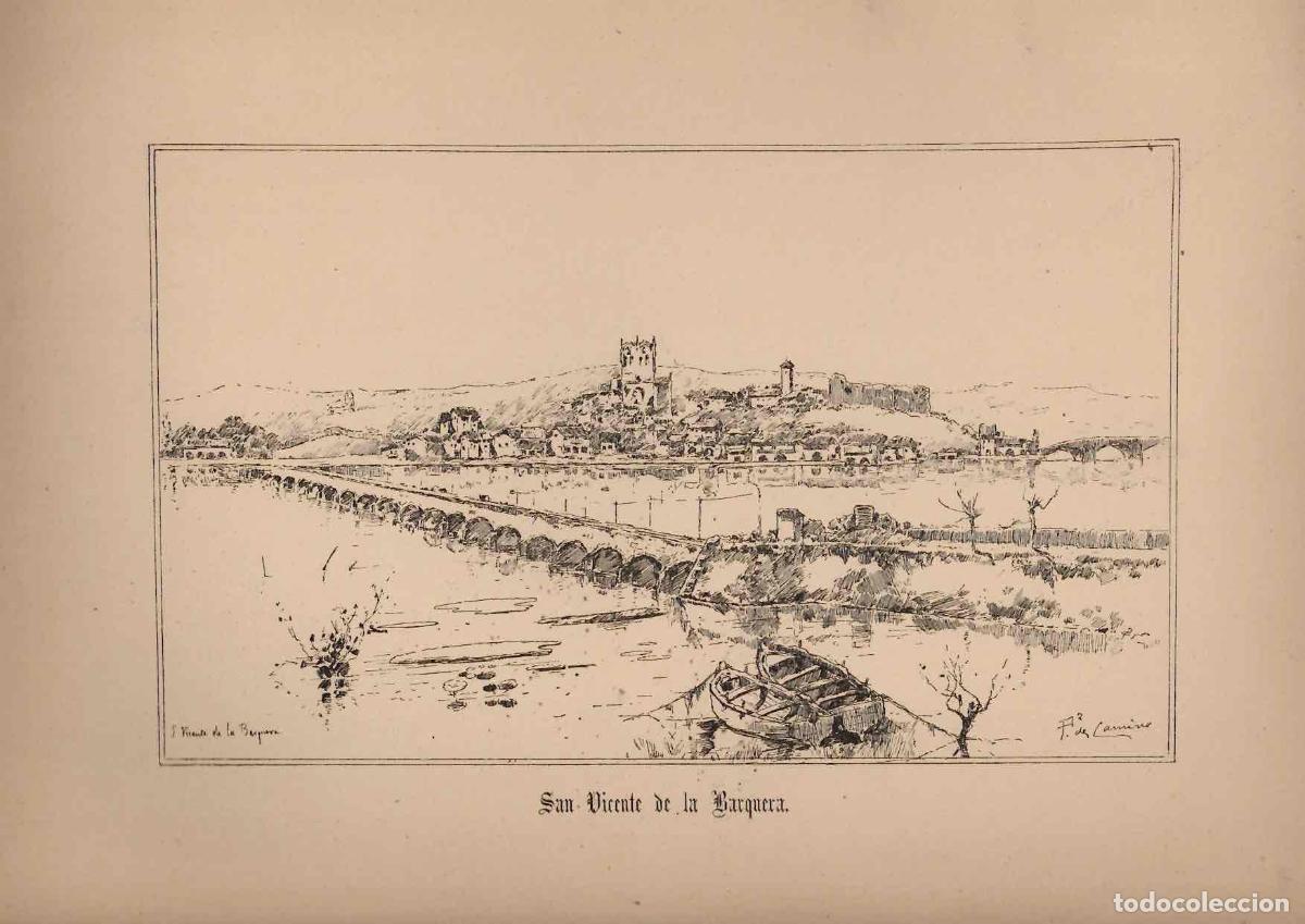 Arte: GRABADO COSTUMBRISTA ADOLFO POLANCO. APUNTES DE VIAJE. SAN VICENTE DE LA BARQUERA. C. 1890