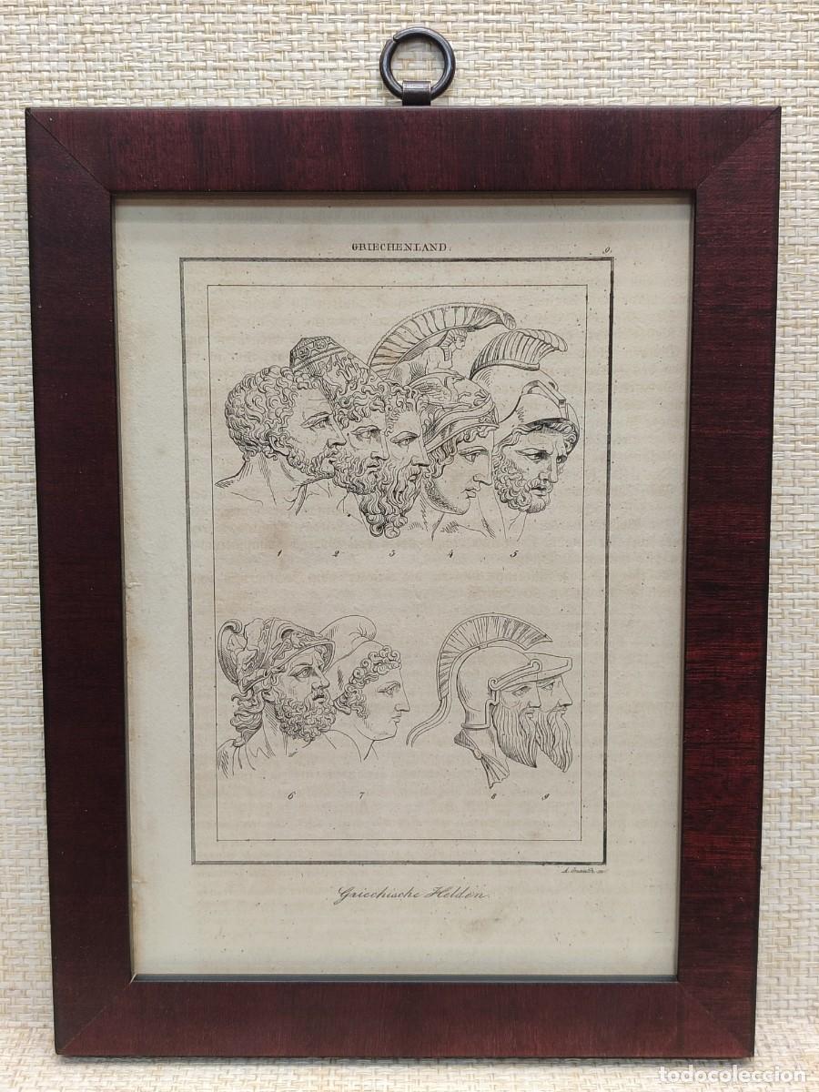 Arte: Heroes Guerra de Troya. Welt-Gem&auml;lde-Gallerie. 1836. Grabado de Adolf Gnauth. Cuadro.