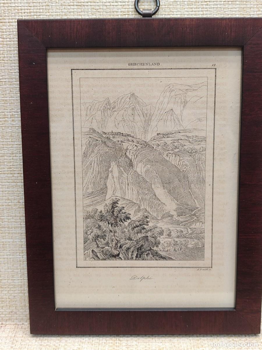 Arte: Delfos. Welt-Gem&auml;lde-Gallerie. 1836. Grabado de Adolf Gnauth. Cuadro.